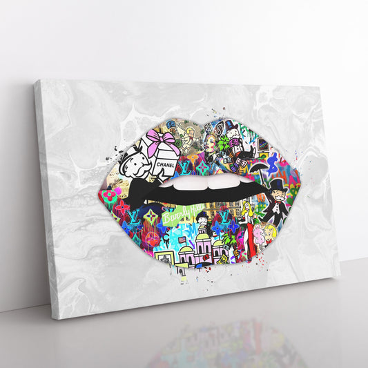 Lips x Monopoly Inspired Canvas Art