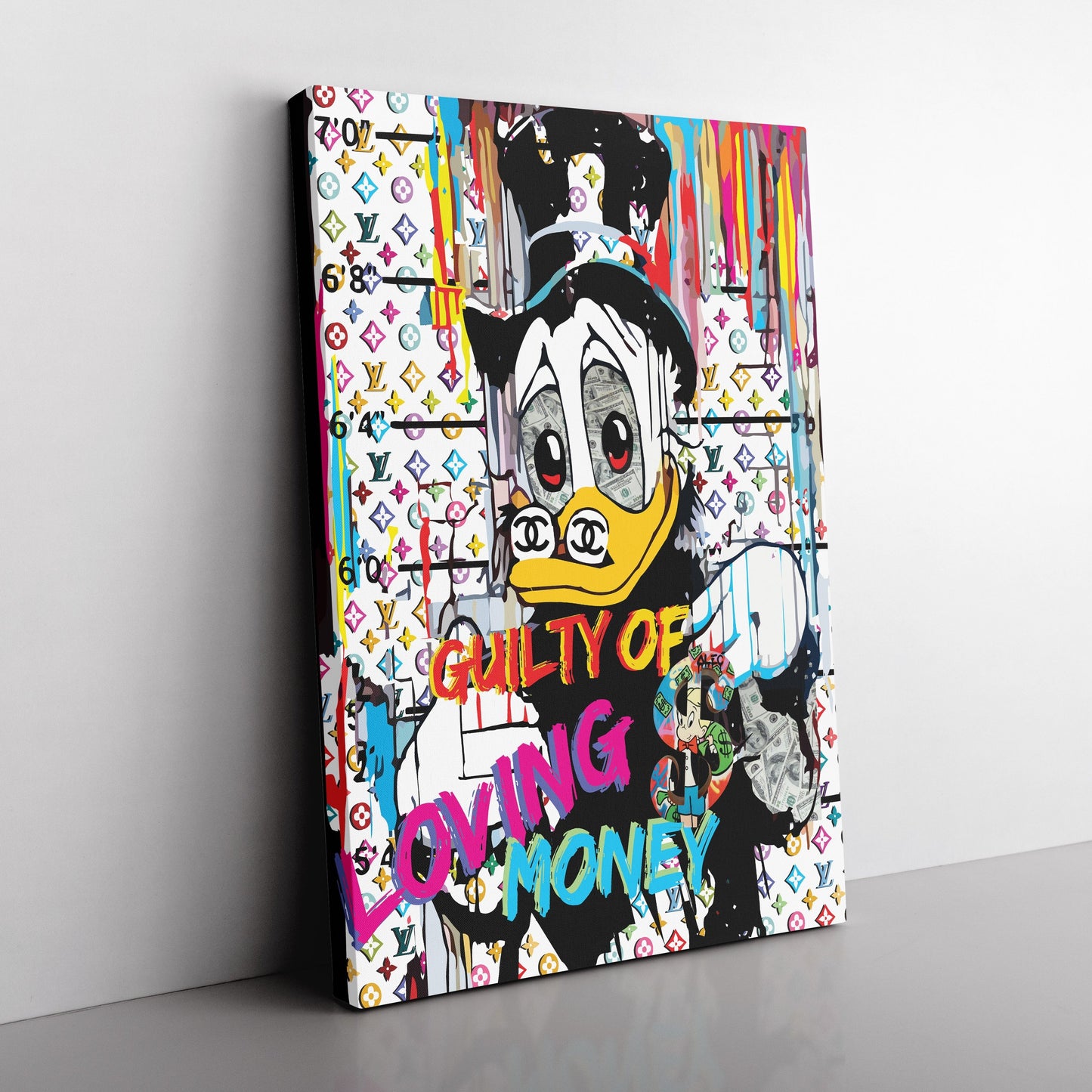 Scrooge Duck Monopoly Inspired Canvas Art